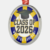 Letterman Klasse van het Afstuderen 2026 Metalen Ornament (Links)
