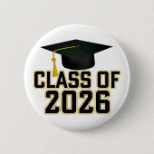 Letterman Klasse van het Afstuderen 2026 Ronde Button 5,7 Cm (Voorkant)