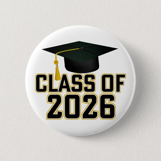 Letterman Klasse van het Afstuderen 2026 Ronde Button 5,7 Cm (Voorkant)