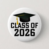 Letterman Klasse van het Afstuderen 2026 Ronde Button 5,7 Cm (Voorkant)