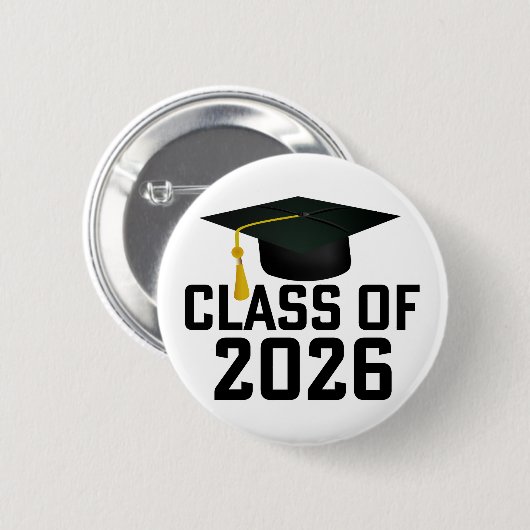 Letterman Klasse van het Afstuderen 2026 Ronde Button 5,7 Cm (Voorkant /achterkant)