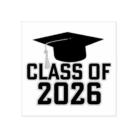 Letterman Klasse van het Afstuderen 2026 Rubberstempel (Afrduk)