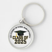 Letterman Stijl Klasse van 2025 Afstuderen Sleutelhanger (Voorkant)