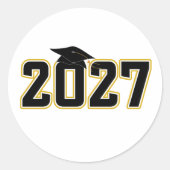 Lettermen Class of 2027 Graduation Ronde Sticker (Voorkant)