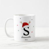 Letternaam Santa Hat | Monogram | Aangepast Initia Koffiemok (Links)