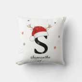 Letternaam Santa Hat | Monogram | Aangepast Initia Kussen (Voorkant)