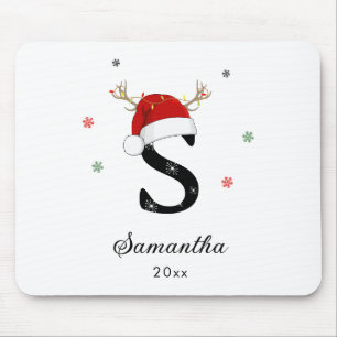 Letternaam Santa Hat   Monogram   Aangepast Initia Muismat