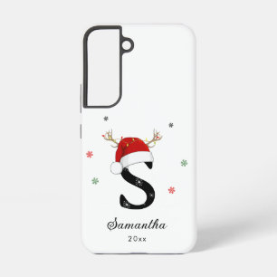 Letternaam Santa Hat   Monogram   Aangepast Initia Samsung Galaxy Hoesje