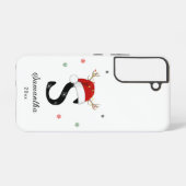 Letternaam Santa Hat | Monogram | Aangepast Initia Samsung Galaxy Hoesje (Achterkant horizontaal)