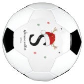 Letternaam Santa Hat | Monogram | Aangepast Initia Voetbal (Gedraaid)