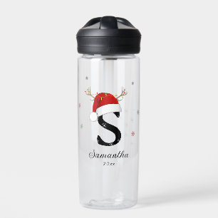 Letternaam Santa Hat   Monogram   Aangepast Initia Waterfles