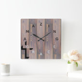 Letternummers Houten korrels Vierkante Klok (Huis)