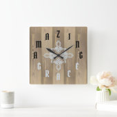 Letternummers Houten korrels Vierkante Klok (Huis)