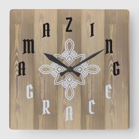 Letternummers Houten korrels Vierkante Klok (Voorkant)