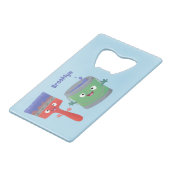 Letterpenseel- en tekentekentekentekens creditkaart flessenopener (Voorkant Gekanteld)