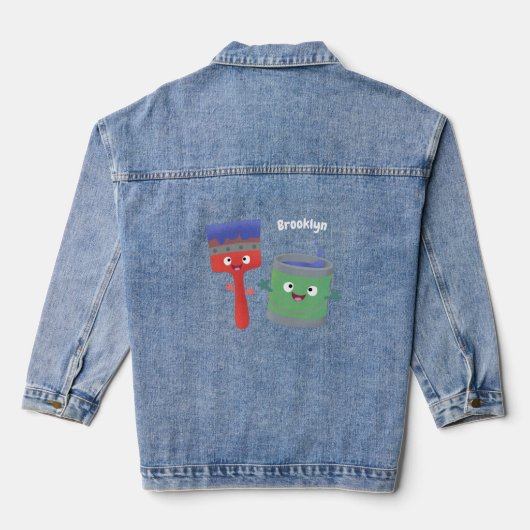 Letterpenseel- en tekentekentekentekens denim jacket (Achterkant)