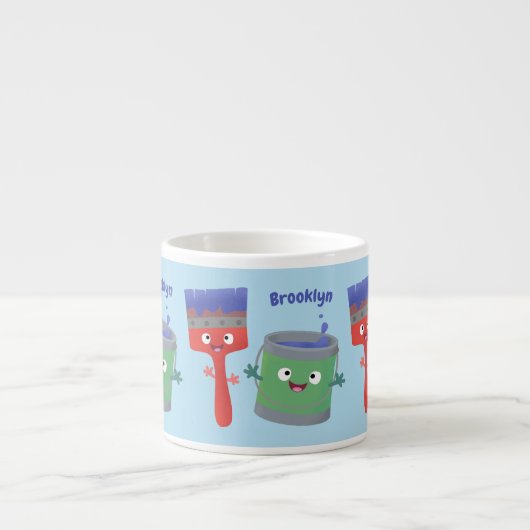 Letterpenseel- en tekentekentekentekens espresso kop (Voorkant)