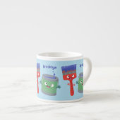 Letterpenseel- en tekentekentekentekens espresso kop (Voorkant rechts)