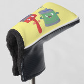 Letterpenseel- en tekentekentekentekens golfheadcover (3/4 voorkant)