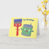 Letterpenseel- en tekentekentekentekens kaart (Gele Bloem)