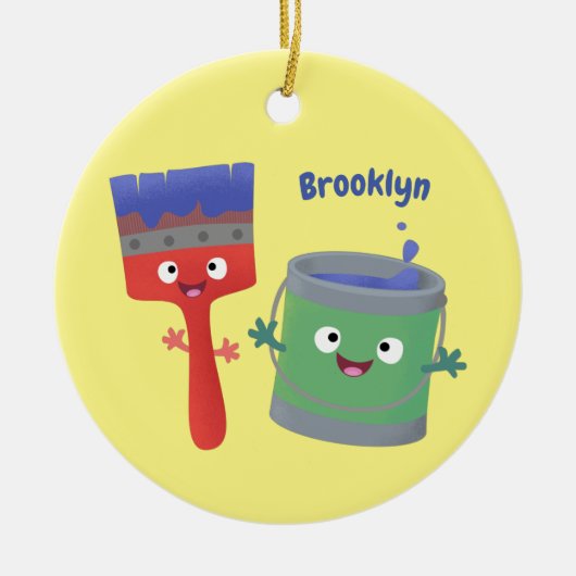 Letterpenseel- en tekentekentekentekens keramisch ornament (Voorkant)