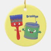 Letterpenseel- en tekentekentekentekens keramisch ornament (Achterkant)