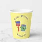 Letterpenseel- en tekentekentekentekens papieren bekers (Achterkant)