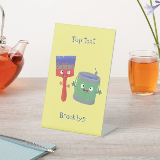 Letterpenseel- en tekentekentekentekens reclamebord met voetstuk (Insitu)