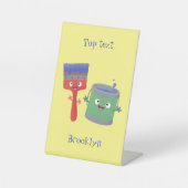 Letterpenseel- en tekentekentekentekens reclamebord met voetstuk (Voorkant)