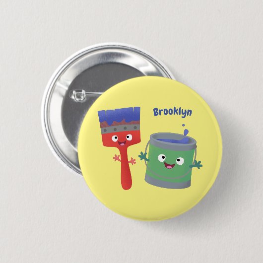 Letterpenseel- en tekentekentekentekens ronde button 5,7 cm (Voorkant /achterkant)