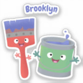 Letterpenseel- en tekentekentekentekens sticker (Voorkant)