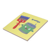 Letterpenseel- en tekentekentekentekens tegeltje (Zijkant)