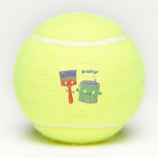 Letterpenseel- en tekentekentekentekens tennisballen (Achterkant)