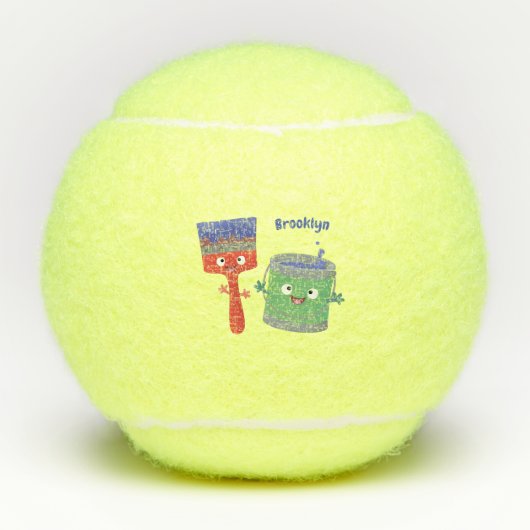 Letterpenseel- en tekentekentekentekens tennisballen (Voorkant)