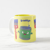 Letterpenseel- en tekentekentekentekens tweekleurige koffiemok (Voorkant links)