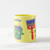 Letterpenseel- en tekentekentekentekens tweekleurige koffiemok (Center)