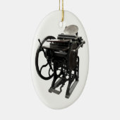 letterpress 1888 ovaal siermiddel keramisch ornament (Rechts)