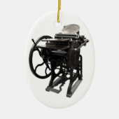 letterpress 1888 ovaal siermiddel keramisch ornament (Voorkant)