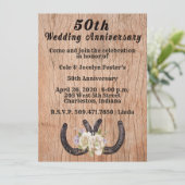 Letterpress 50th Anniversary Viering Kaart (Staand voorkant)