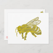 Letterpress Bee Briefkaart (Voorkant / Achterkant)