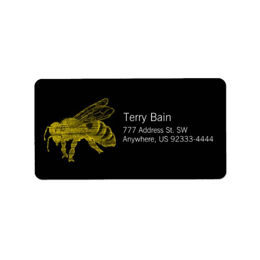 Letterpress Bee Etiket (Voorkant)