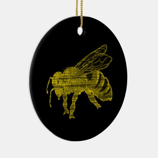 Letterpress Bee Keramisch Ornament (Rechts)