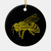 Letterpress Bee Keramisch Ornament (Voorkant)