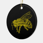 Letterpress Bee Keramisch Ornament (Links)