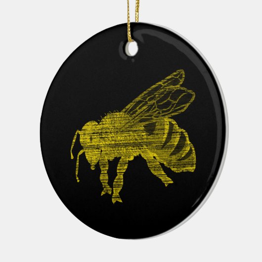 Letterpress Bee Keramisch Ornament (Links)