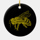 Letterpress Bee Keramisch Ornament (Achterkant)