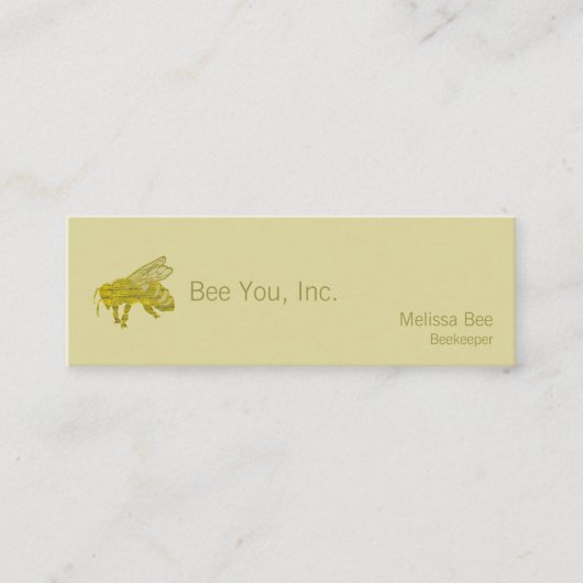 Letterpress Bee Mini Visitekaartje (Voorkant)