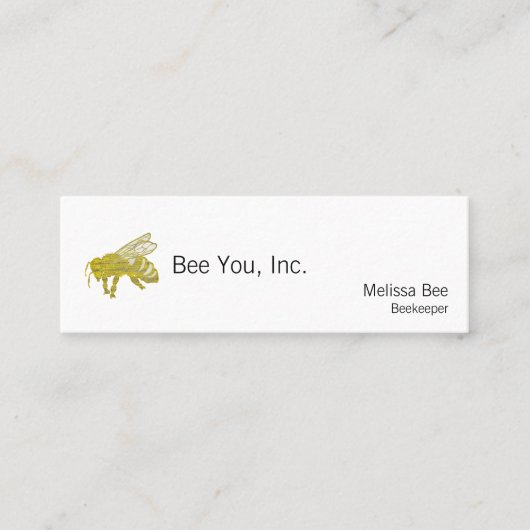 Letterpress Bee Mini Visitekaartje (Voorkant)