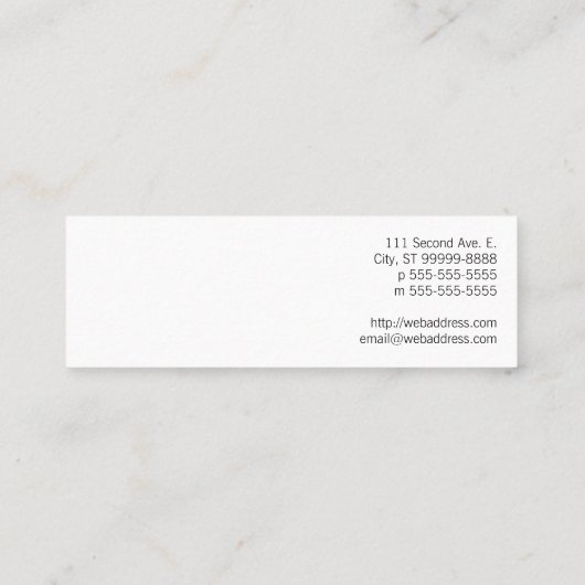 Letterpress Bee Mini Visitekaartje (Achterkant)