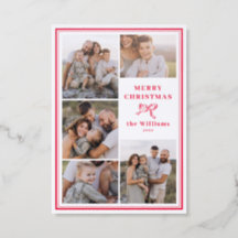 Letterpress Classic Bow Merry Christmas 5 Photo